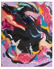Michaela Yearwood-Dan, Just smile (when there's nothing left to say), 2020, oil, acrylic, pastel and ink on canvas