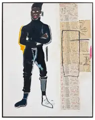 Jean-Michel Basquiat, MP, 1984, acrylic and Xerox collage on canvas