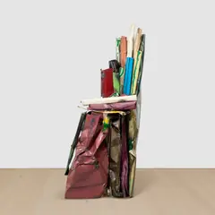 John Chamberlain, Etruscan Romance, 1984, painted and chrome-plated steel
