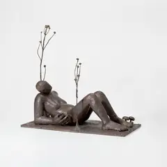 Nicole Eisenman, Maquette: Sketch for a Fountain (Reclining Figure), 2019, bronze