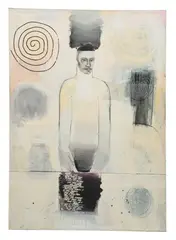 Richard Prince, Untitled, 1997, acrylic, ink, Conté crayon, paper collage, silkscreen ink and joint compound on screenprinting frame