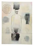 Richard Prince, Untitled, 1997, acrylic, ink, Conté crayon, paper collage, silkscreen ink and joint compound on screenprinting frame