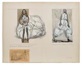 Christo, Wedding Dress and Evening Dress (Project for the Arts Council, Philadelphia), 1967, graphite, crayon, enamel and photograph collage on card laid down on board, in Plexiglas box