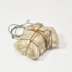 Wrapped Telephone by Christo, 1963, polyethylene, rope, telephone and telephone cord, sold Jun 2025