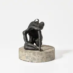 Bahman Mohasses, Seated Minotaur, 1972, bronze on terrazzo base