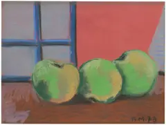 Bahman Mohasses, Fruit Painting, 1979, pastel on paper laid down on cardboard