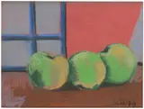 Bahman Mohasses, Fruit Painting, 1979, pastel on paper laid down on cardboard