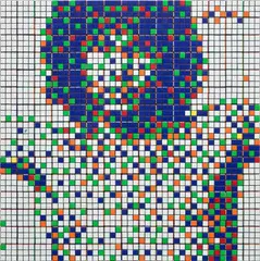 RUBIK BEST OF THE DOORS by Invader, 2009, Rubik's cubes on Perspex board, sold Jun 2025