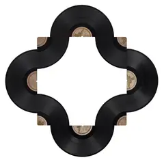 Christian Marclay, Roundabout, 1987, 78 RPM records laid down on wood