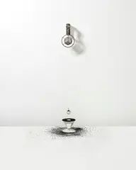 Der Niedergang des Phönix by Rebecca Horn, 1994, sieve, motor, ash, coal, glass, mirror, and funnel, sold Jun 2025