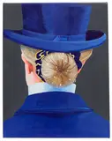 Sarah Miska, Rider with Blue Dressage Hat, 2021, acrylic on canvas