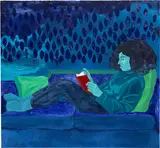 Dominic Chambers, Silent Company (Karrine in blue), 2020, oil on canvas