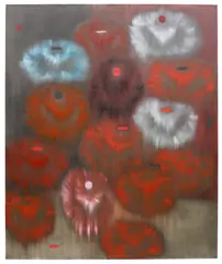 Ross Bleckner, Red Flowers, 1998, oil on linen