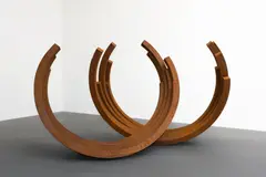 Bernar Venet, 222.5° Arc x 13, 2012, Corten steel, in 2 parts