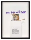 Banksy, Pest Control - Banksus Militus Vandalus, 2004, taxidermy rat, spray paint, paper and mixed media, in artist's framed box