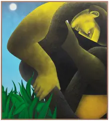 Vojtěch Kovařík, Laocoon, 2020, acrylic, spray paint and sand on canvas
