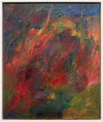 Soumya Netrabile, Sliver Moon, 2022, oil on canvas, in artist's frame