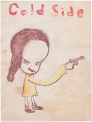 Cold Side by Yoshitomo Nara, 1995, acrylic on paper, sold Oct 2025