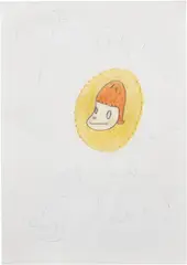 Untitled by Yoshitomo Nara, 2001-2002, graphite and coloured pencil on paper, sold Oct 2025