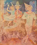 Sakti Burman, Serenade, 1980, oil on canvas