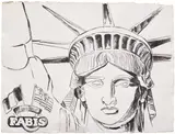 Andy Warhol, Statue of Liberty-Fabis, 1986, synthetic polymer paint on paper