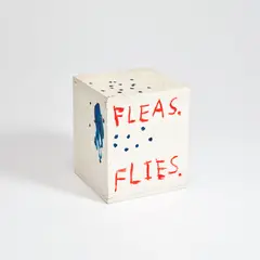 Jean-Michel Basquiat, Fleas, Flies, 1980, acrylic and oilstick on wood