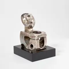 Max Ernst, Jeune homme aux bras croisés, 1967, silver