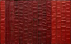 Theaster Gates, From time to time these Hot Days get Lonely, 2011, decommissioned fire hose on panel