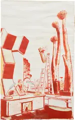 Neo Rauch, Die Leiter, 2000, oil on paper