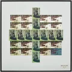 Gilbert&George, THE ORDER OF THE THISTLE, 1981, postcards on board, in artist's frame