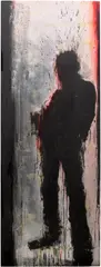 Standing Shadow with Orange by Richard Hambleton, 2009, acrylic on canvas laid down on board, sold Oct 2025