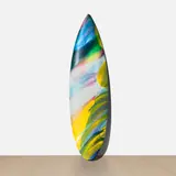 Katharina Grosse, colorless with a hint of blue (#20), 2019, acrylic and spray paint on laminated Paulownia wood