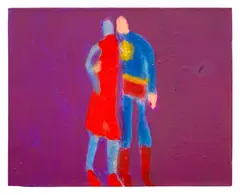 Katherine Bradford, Superman and Woman, 2022, acrylic on canvas
