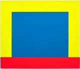 Peter Halley, Blue Cell, 1999, acrylic, fluorescent acrylic and Roll-a-Tex on 2 adjoined canvases