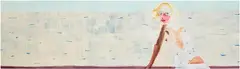 Chantal Joffe, Promenade des Anglais, 2002, oil on newspaper collage laid down on board​