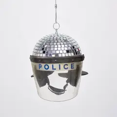 Met Ball by Banksy, 2019, reclaimed police riot helmet and mirrored tiles, sold Dec 2025