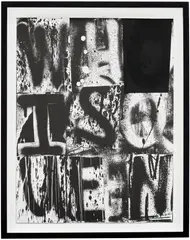 Adam Pendleton, Untitled (Who is Queen collage), 2021, card collage on card, in artist's frame