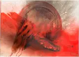Otto Piene, Lavafluß, 1976, gouache, pigment and soot on cardboard​