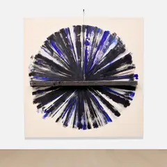 Bernar Venet, The Steel Bar and the Pictorial Memory of the Gesture, acrylic on canvas with steel bar​