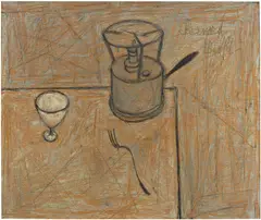 Nature morte au réchaud by Bernard Buffet, 1948, oil on panel, sold Dec 2025