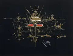 Georges Mathieu, Joubardes, 1977, gouache and felt collage on paper