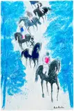 André Brasilier, Neige aux arbres bleus, 2017, oil on canvas