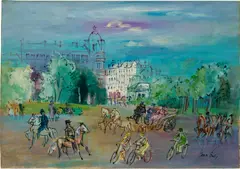 Jean Dufy, Paris, Avenue du bois, oil on canvas