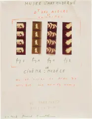 Marcel Broodthaers, Musée d'Art Moderne - Département des aigles et vampires, 1970, colour pencil and photographic negative collage on paper
