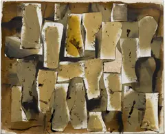 Conrad Marca-Relli, J-S-5-71, 1971, canvas collage and mixed media on canvas laid down on canvas