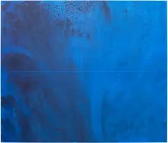 Untitled Painting in Ultramarine over Cerulean by Sayre Gomez, 2014, acrylic on canvas, sold Dec 2025