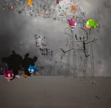 Edgar Plans, Love is in the wall, 2019, acrylic on canvas