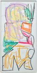 Aaron Garber-Maikovska, Untitled, 2014, ink and pastel on archival gator board, in artist's frame