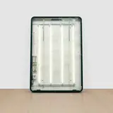 Kader Attia, Untitled, 2006, neon light tubes, wiring, glass and tape, in artist's metal box frame