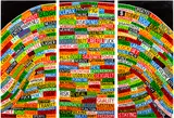 Stanley Donwood, Three works: (i) Problem Intensity; (ii) Become United; (iii) Business Penis, 2010, each acrylic on birch panel